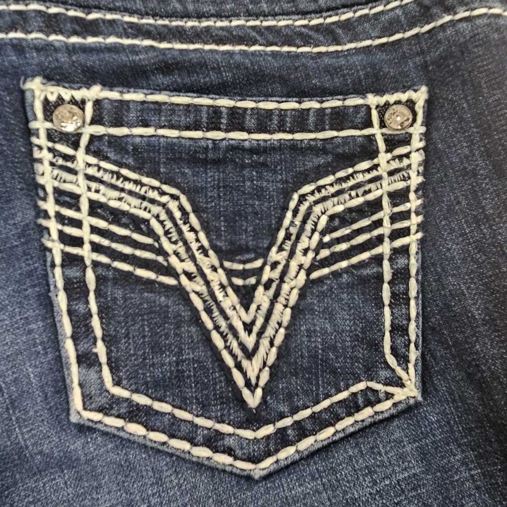 Vigoss The Chelsea Slim Boot Jeans Women's Size 5/6 Dark Blue Embroidered Denim - Picture 10 of 11